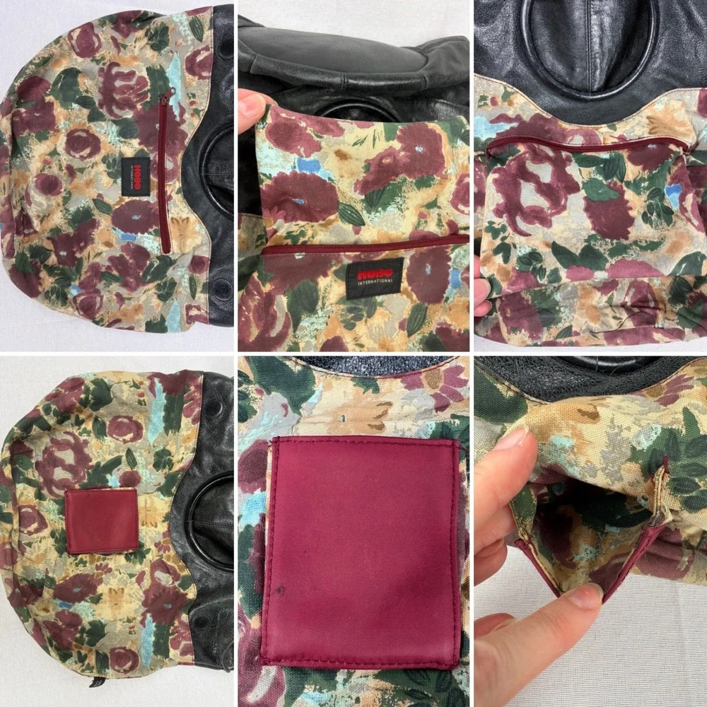 Vintage Hobo International Giorgia Circle Handle Bag Floral Lining 2012